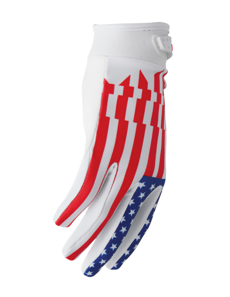 Gants cross enfant Thor Launchmode Patriot - Rouge Blanc Bleu