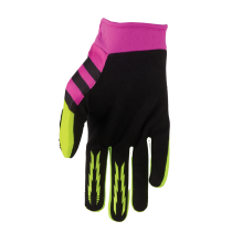 Gants cross enfant Thor Launchmode Shockie - Jaune Acid Rose Fuchsia 2