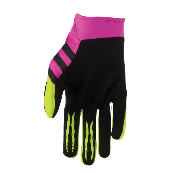Gants cross enfant Thor Launchmode Shockie - Jaune Acid Rose Fuchsia