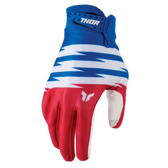 Gants cross enfant Thor Launchmode Shockie - Rouge Bleu