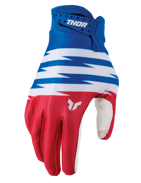 Gants cross enfant Thor Launchmode Shockie - Rouge Bleu
