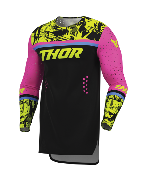 Maillot cross Thor 2027 Sportmode Punkd - Noir Rose Fuchsia