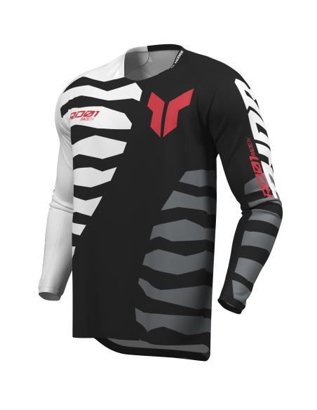 Maillot cross Thor 2027 Launchmode Shredder - Noir Blanc