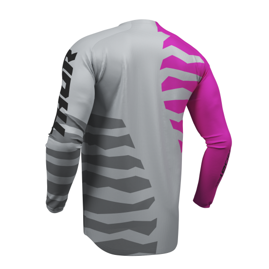 Maillot cross Thor 2027 Launchmode Shredder - Gris Rose Fuchsia