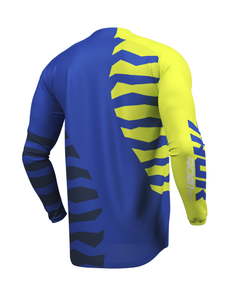 Maillot cross Thor 2027 Launchmode Shredder - Bleu Jaune Acid