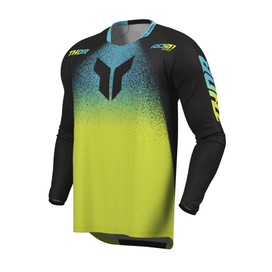 Maillot cross Thor 2027 Launchmode Air Darkside - Noir Jaune Acid