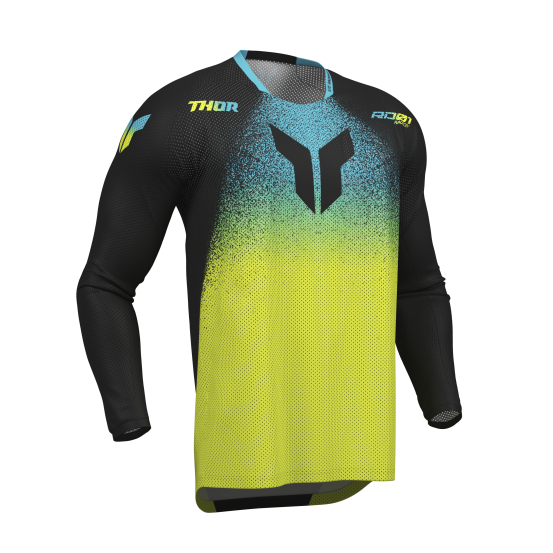 Maillot cross Thor 2027 Launchmode Air Darkside - Noir Jaune Acid