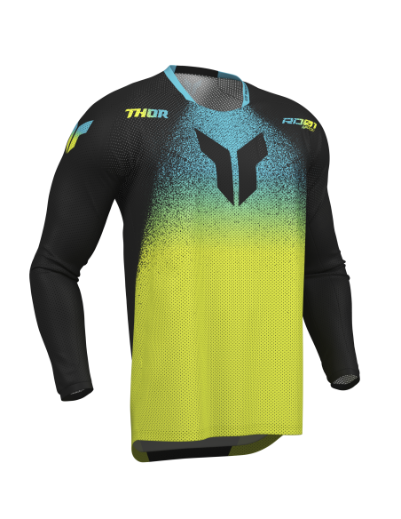 Maillot cross Thor 2027 Launchmode Air Darkside - Noir Jaune Acid