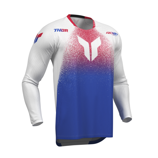 Maillot cross Thor 2027 Launchmode Air Darkside - Blanc Bleu