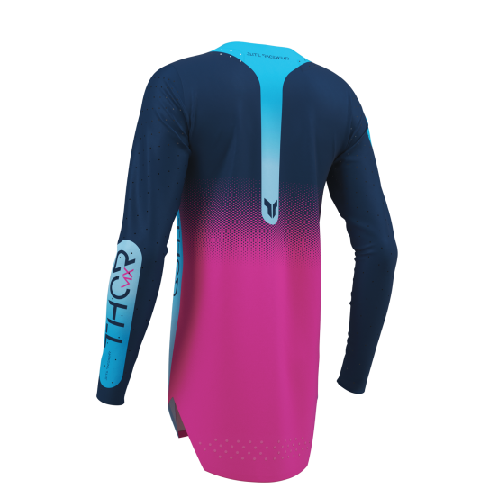 Maillot cross femme Thor 2027 Sportmode Merge - Bleu Rose Fuchsia