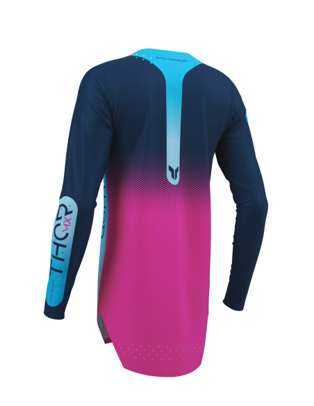 Maillot cross femme Thor 2027 Sportmode Merge - Bleu Rose Fuchsia