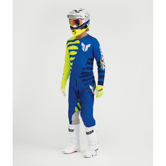 Tenue cross Thor 2027 Launchmode Shredder - Bleu Jaune Acid