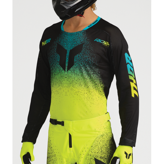 Tenue cross Thor 2027 Launchmode Air Darkside - Noir Jaune Acid