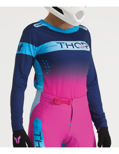 Tenue cross femme Thor 2027 Sportmode Merge - Bleu Rose Fuchsia