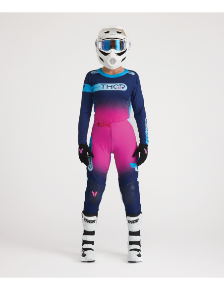 Tenue cross femme Thor 2027 Sportmode Merge - Bleu Rose Fuchsia