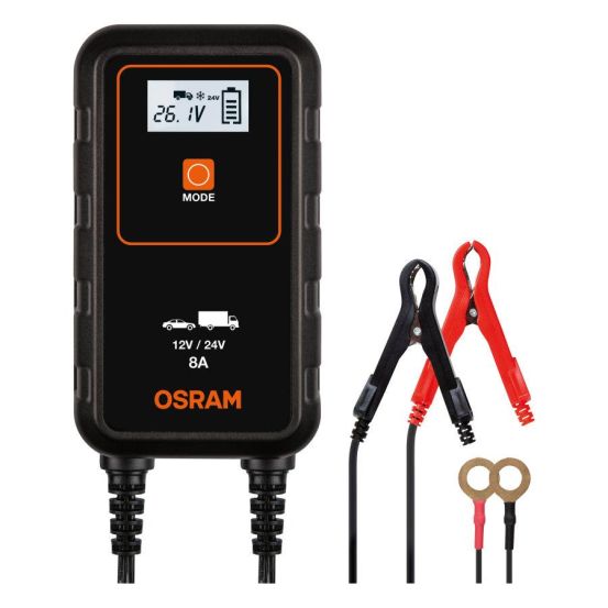 Chargeur de Batterie OSRAM - 12/24V 8A