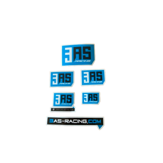 Lot de 6 stickers 3AS Racing