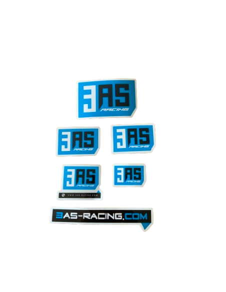 Lot de 6 stickers 3AS Racing