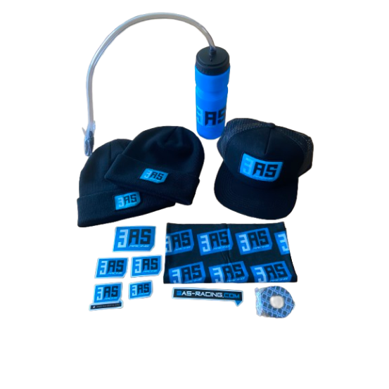 Pack Pilote et Assistance 3AS Racing casquette bonnet gourde tour de cou