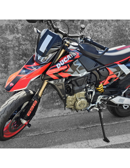 Caches latéraux de radiateur en carbone SM PROJECT - Finition brillante ou mat - DUCATI HYPERMOTARD 698