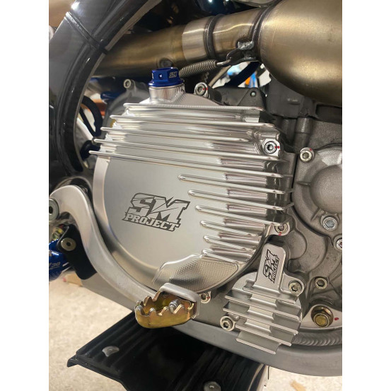 Couvercle d'embrayage argent + bouchon de remplissage SM PROJECT - TM RACING 450 - 530 à partir de 2006
