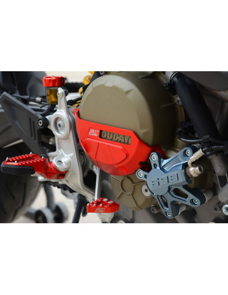Kit protection carter d'embrayage rouge SM PROJECT - DUCATI HYPERMOTARD 698