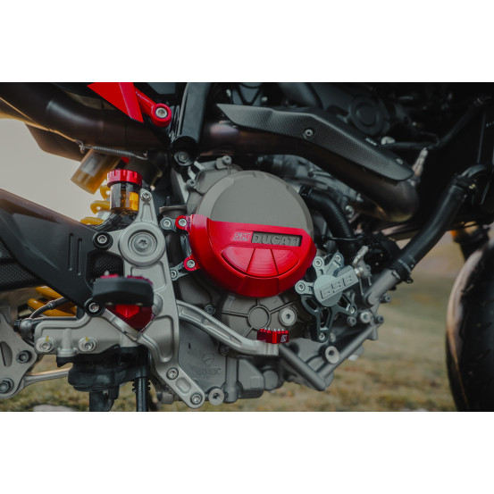 Kit protection carter d'embrayage rouge SM PROJECT - DUCATI HYPERMOTARD 698