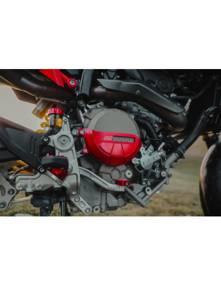 Kit protection carter d'embrayage rouge SM PROJECT - DUCATI HYPERMOTARD 698
