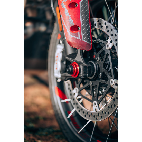 Kit tampons de roue avant rouge SM PROJECT - DUCATI 698 - 950 HYPERMOTARD / 1200 - 1260 MULTISTRADA / 950 DESERT X