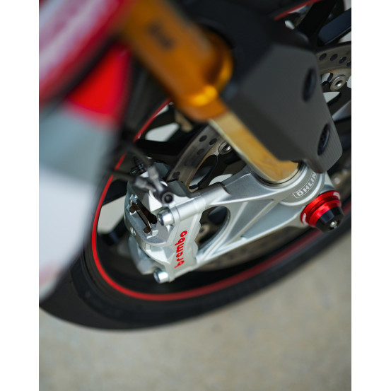 Kit tampons de roue avant rouge SM PROJECT - DUCATI 698 - 950 HYPERMOTARD / 1200 - 1260 MULTISTRADA / 950 DESERT X