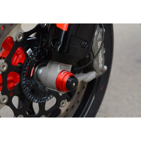 Kit tampons de roue avant rouge SM PROJECT - DUCATI 698 - 950 HYPERMOTARD / 1200 - 1260 MULTISTRADA / 950 DESERT X