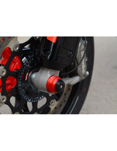 Kit tampons de roue avant rouge SM PROJECT - DUCATI 698 - 950 HYPERMOTARD / 1200 - 1260 MULTISTRADA / 950 DESERT X