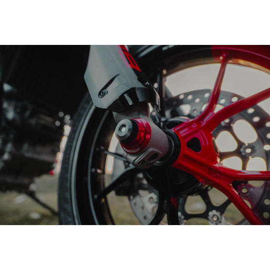 Kit tampons de roue avant rouge SM PROJECT - DUCATI 698 - 950 HYPERMOTARD / 1200 - 1260 MULTISTRADA / 950 DESERT X