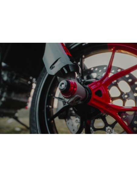 Kit tampons de roue avant rouge SM PROJECT - DUCATI 698 - 950 HYPERMOTARD / 1200 - 1260 MULTISTRADA / 950 DESERT X
