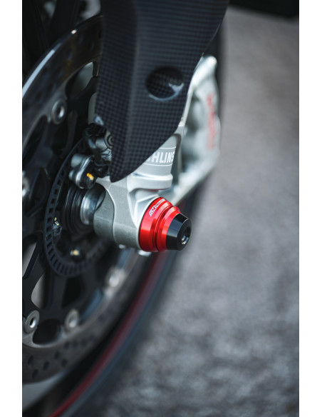Kit tampons de roue avant rouge SM PROJECT - DUCATI 698 - 950 HYPERMOTARD / 1200 - 1260 MULTISTRADA / 950 DESERT X