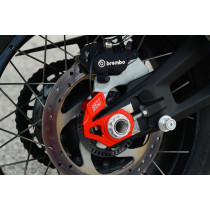 Tendeur de chaine avec protection capteur ABS rouge SM PROJECT - DUCATI 950 - 1200 - MULTISTRADA / 950 DESERT X 2