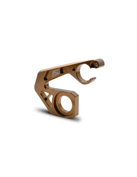 Support étrier de frein + protection capteur de vitesse bronze SM PROJECT - TM RACING 125 à 530 à partir de 2015