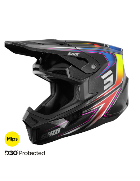 Casque cross Shot 2027 Lite Glory - Noir Pearl