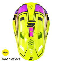 Casque cross Shot 2027 Lite Glory - Jaune Fluo Pearl 2