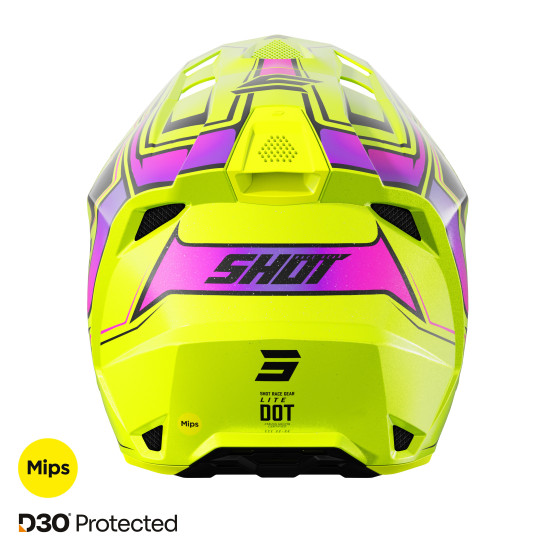 Casque cross Shot 2027 Lite Glory - Jaune Fluo Pearl