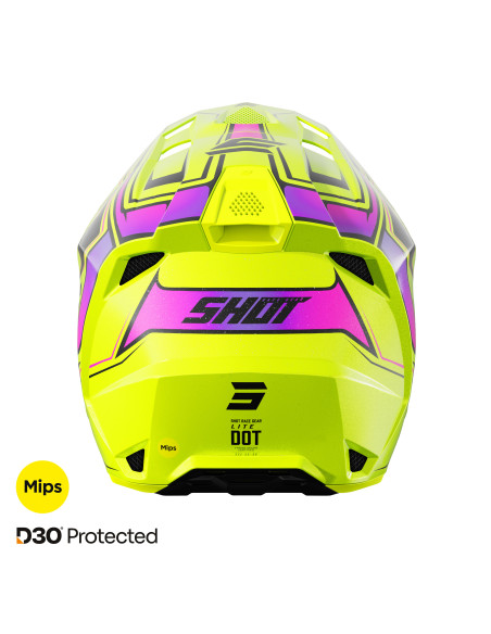 Casque cross Shot 2027 Lite Glory - Jaune Fluo Pearl