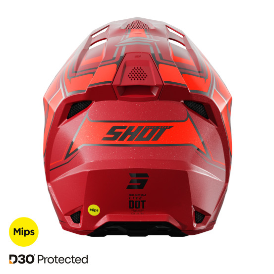 Casque cross Shot 2027 Lite Glory - Rouge Pearl