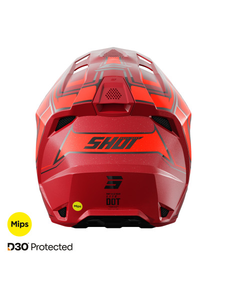 Casque cross Shot 2027 Lite Glory - Rouge Pearl
