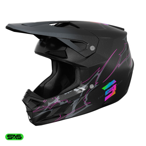 Casque cross Shot 2027 Speed Rac - Noir Pearl