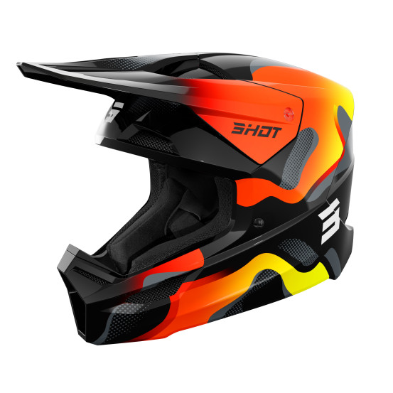 Casque cross Shot 2027 Furious Zebra - Jaune Fluo Brillant