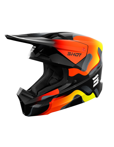 Casque cross Shot 2027 Furious Zebra - Jaune Fluo Brillant