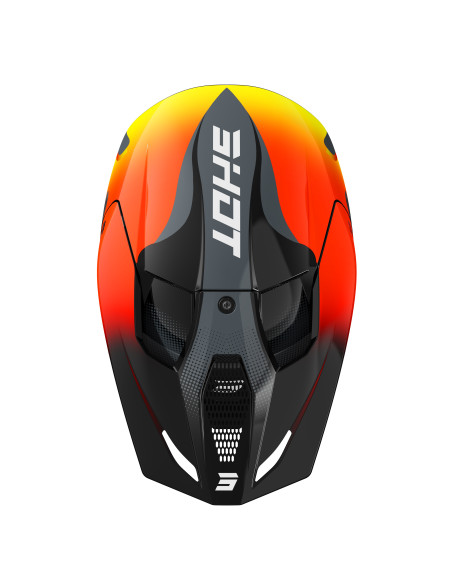 Casque cross Shot 2027 Furious Zebra - Jaune Fluo Brillant