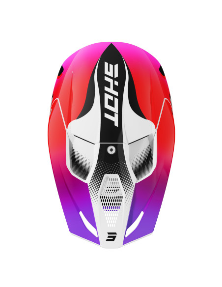 Casque cross Shot 2027 Furious Zebra - Rose Brillant