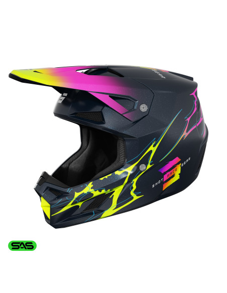 Casque cross enfant Shot 2027 Speed Rac - Bleu Pearl