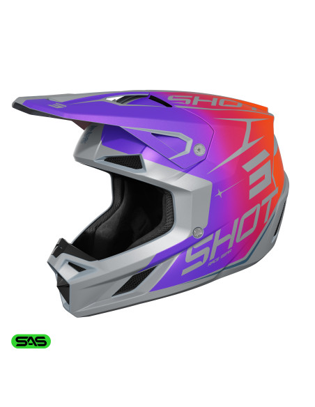 Casque cross enfant Shot 2027 Speed Side - Violet Mat